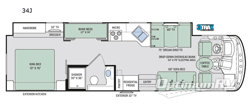 2019 Thor Windsport 34J RV Floorplan Photo