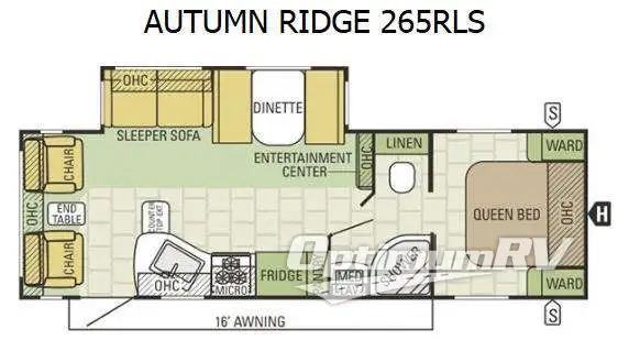 2016 Starcraft Autumn Ridge 265RLS RV Floorplan Photo