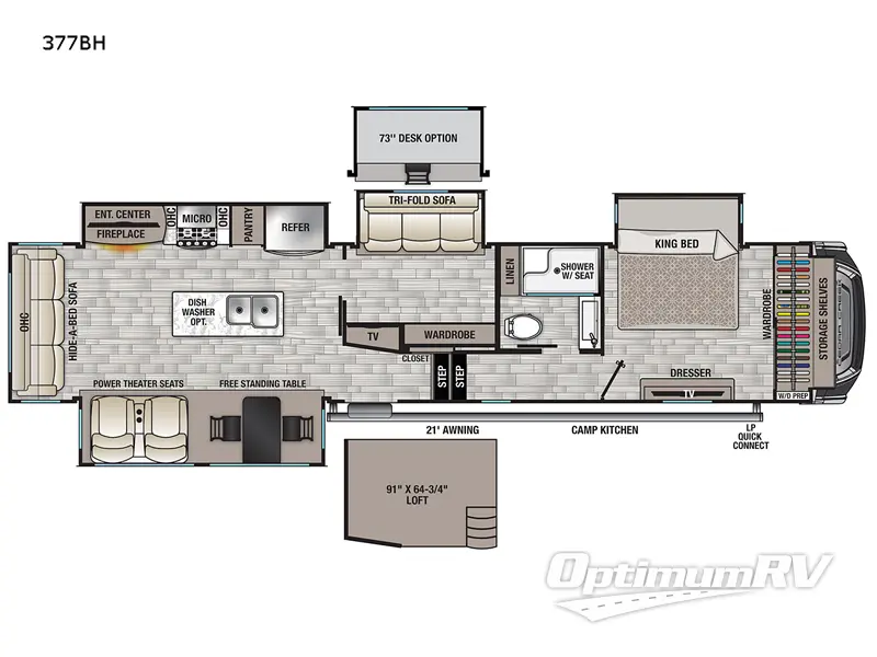 2023 Forest River Cedar Creek 377BH RV Floorplan Photo