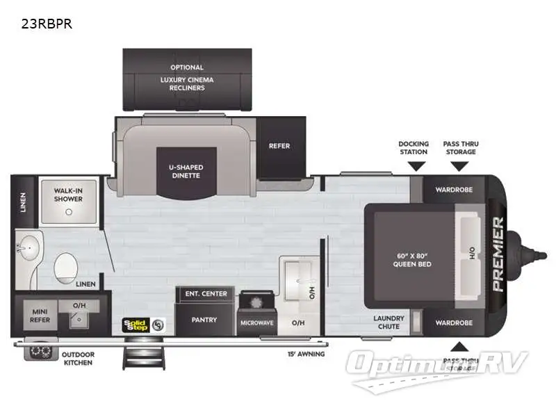 2021 Keystone Premier Ultra Lite 23RBPR RV Floorplan Photo