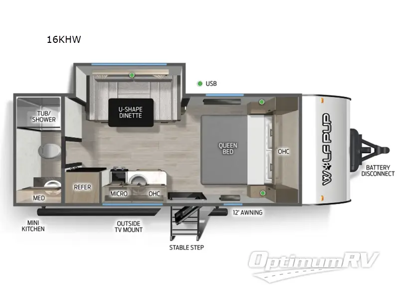 2026 Forest River Cherokee Wolf Pup 16KHW RV Floorplan Photo