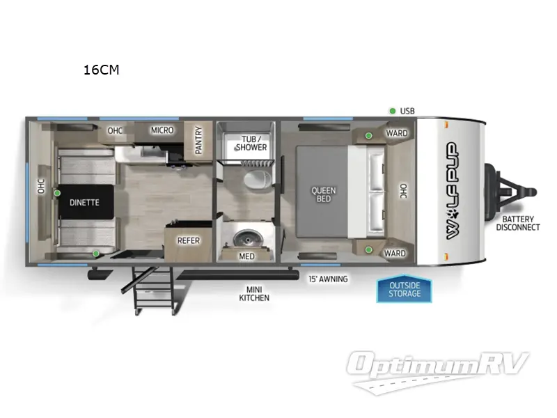 2026 Forest River Cherokee Wolf Pup 16CM RV Floorplan Photo