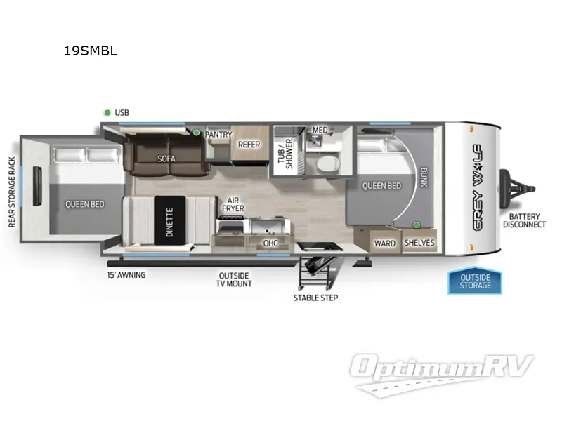 2027 Forest River Cherokee Grey Wolf Black label 19SMBL Floorplan Photo