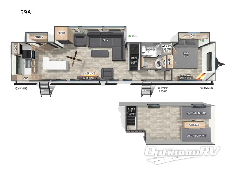 2024 Forest River Timberwolf 39AL Floorplan Photo