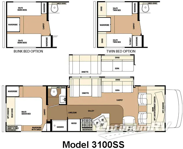 2008 Forest River Sunseeker 3100SS Floorplan Photo