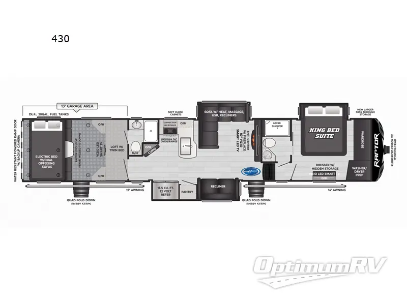 2025 Keystone Fuzion 430 RV Floorplan Photo