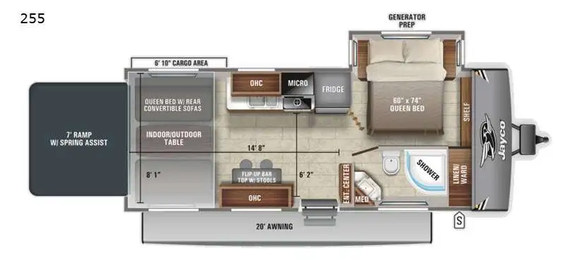 2021 Jayco Jay Flight Octane 255 Floorplan Photo