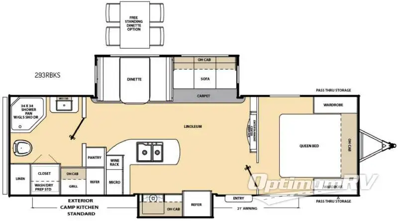 2017 Coachmen Catalina 293RBKS Floorplan Photo