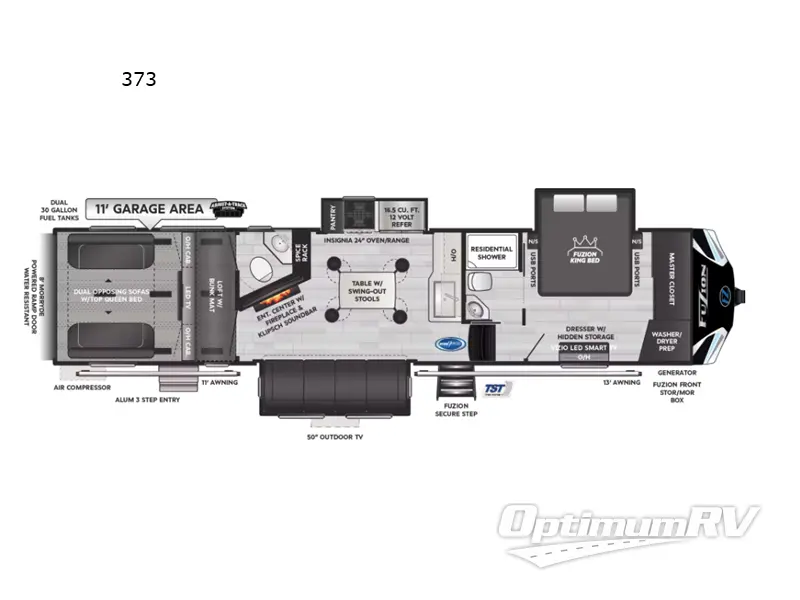 2025 Keystone Fuzion 373 RV Floorplan Photo