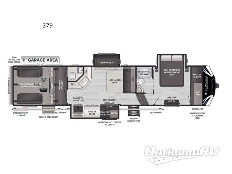 2021 Keystone Fuzion 379 RV Floorplan Photo