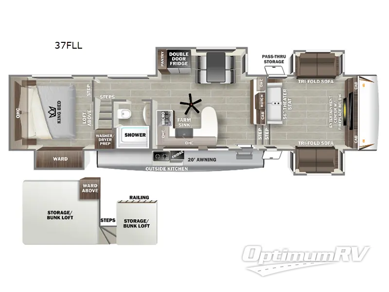 2022 Forest River Sabre 37FLL Floorplan Photo