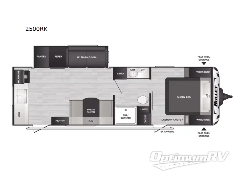 2022 Keystone Bullet Crossfire 2500RK RV Floorplan Photo