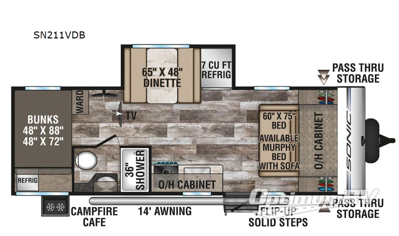 2020 Venture Sonic SN211VDB RV Floorplan Photo