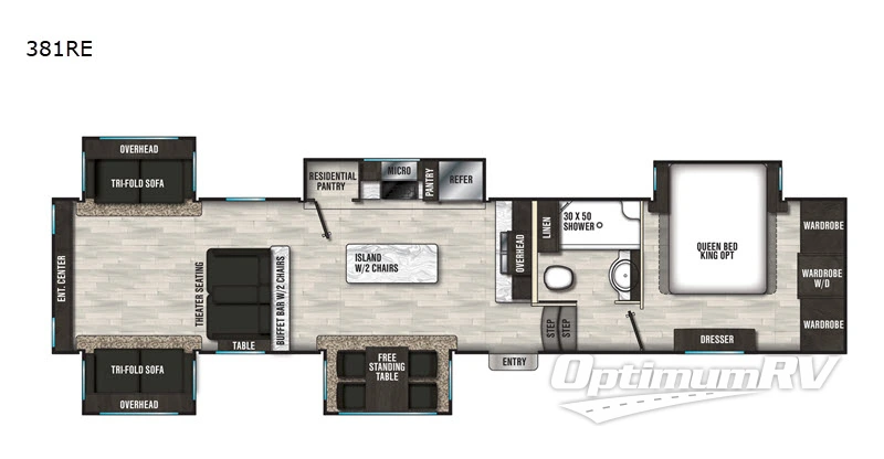 2020 Shasta Phoenix 381RE RV Floorplan Photo