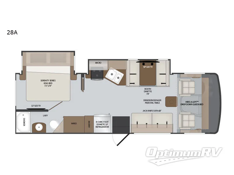 2018 Holiday Rambler Admiral 28A RV Floorplan Photo