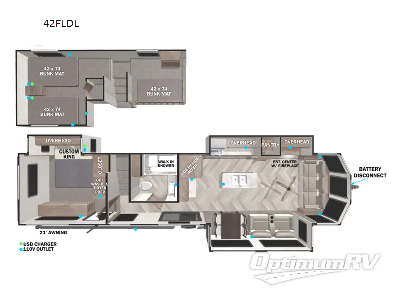 2022 Forest River Wildwood Grand Lodge 42FLDL Floorplan Photo
