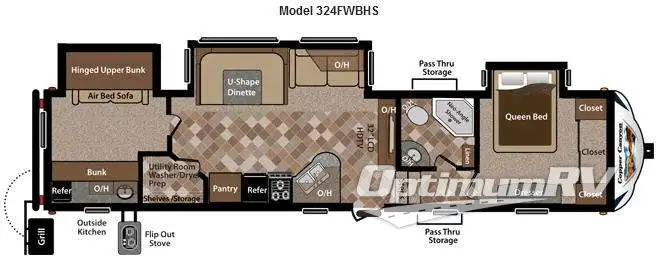 2013 Keystone Sprinter Copper Canyon 324FWBHS Floorplan Photo