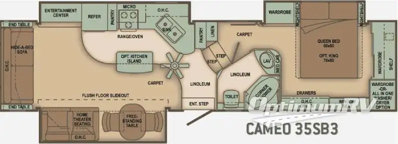 2010 Carriage Cameo 35SB3 RV Floorplan Photo