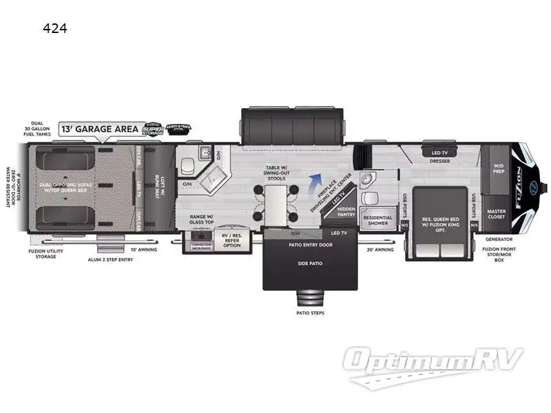 2022 Keystone Fuzion 424 RV Floorplan Photo
