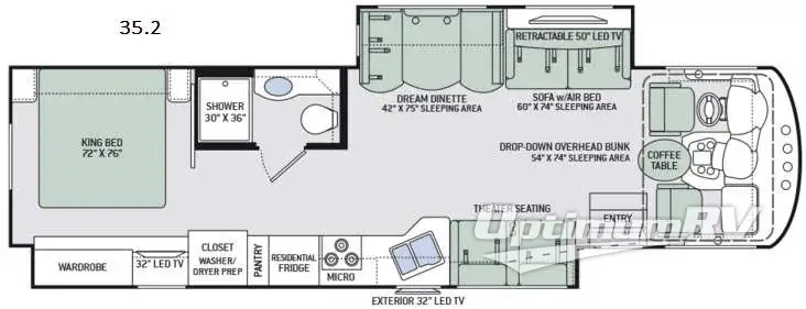 2016 Thor Miramar 35.2 Floorplan Photo