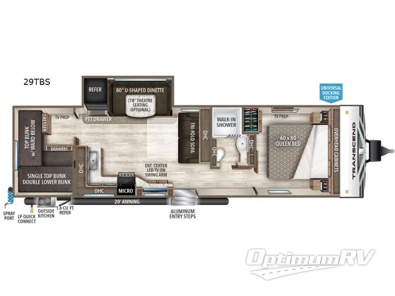 2019 Grand Design Transcend 29TBS Floorplan Photo