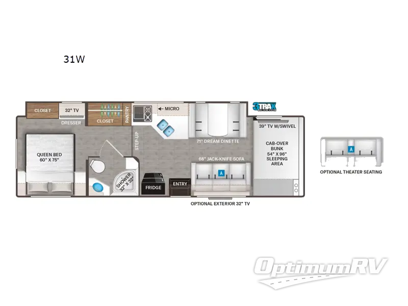 2022 Thor Four Winds 31W RV Floorplan Photo