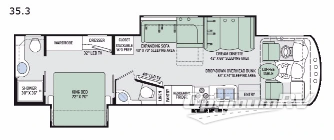 2017 Thor Miramar 35.3 Floorplan Photo