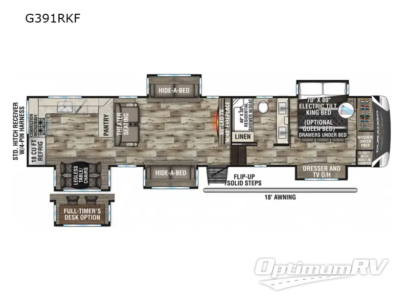 2022 KZ Durango Gold G391RKF Floorplan Photo