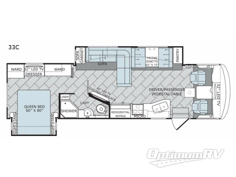 2017 Holiday Rambler Vacationer 33C RV Floorplan Photo