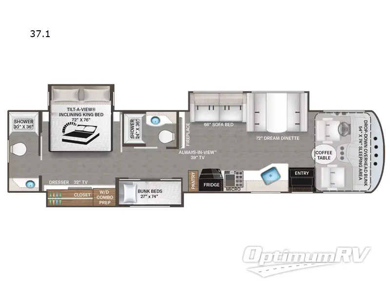 2022 Thor Miramar 37.1 Floorplan Photo
