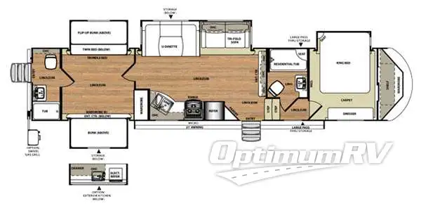 2016 Forest River Wildwood Heritage Glen 356QB Floorplan Photo