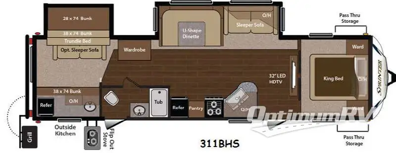 2015 Keystone Sprinter 311BHS Floorplan Photo
