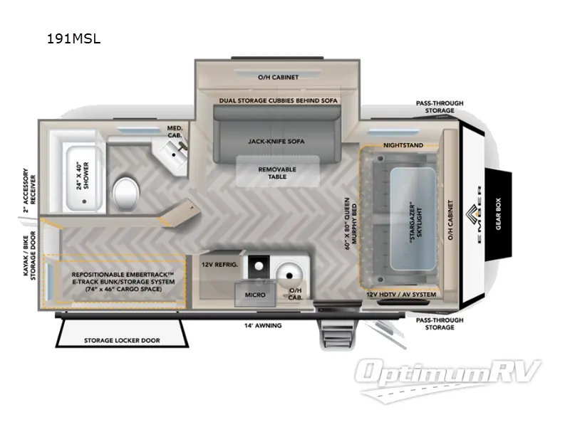 2023 Ember Overland Series 191MSL RV Floorplan Photo