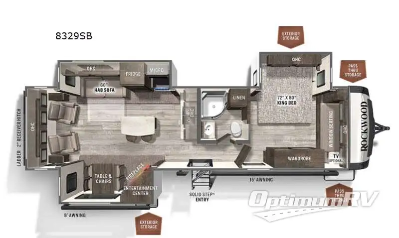 2021 Forest River Rockwood Signature Ultra Lite 8329SB Floorplan Photo
