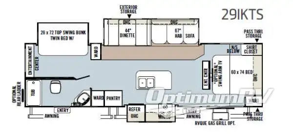 2013 Forest River Flagstaff Super Lite 29IKTS Floorplan Photo