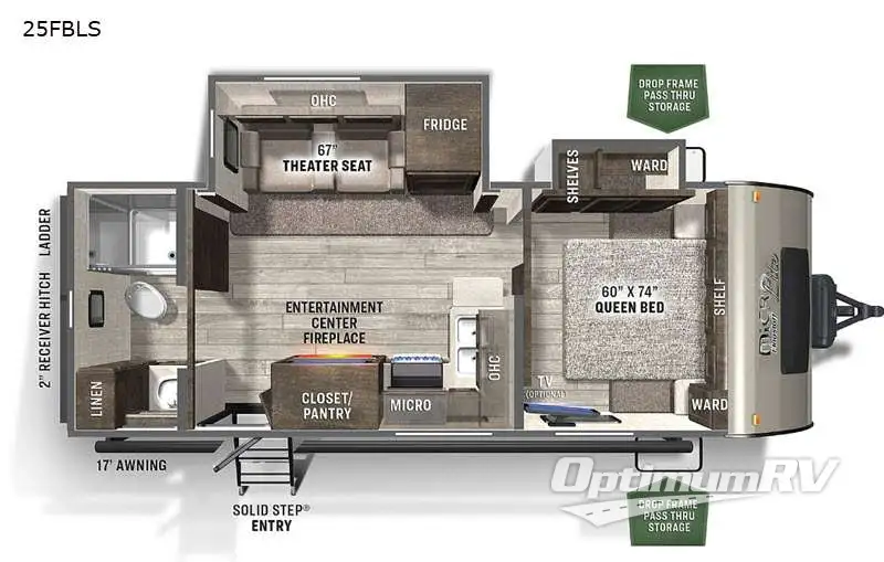 2021 Forest River Flagstaff Micro Lite 25FBLS Floorplan Photo