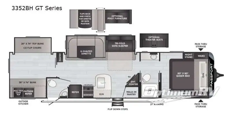 2021 Keystone Passport 3352BH Floorplan Photo