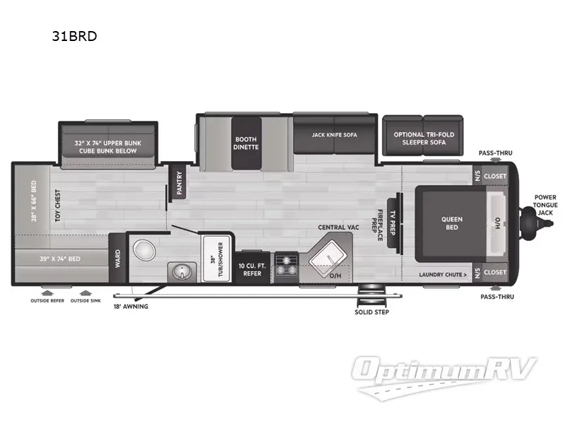 2023 Keystone Hideout 31BRD Floorplan Photo