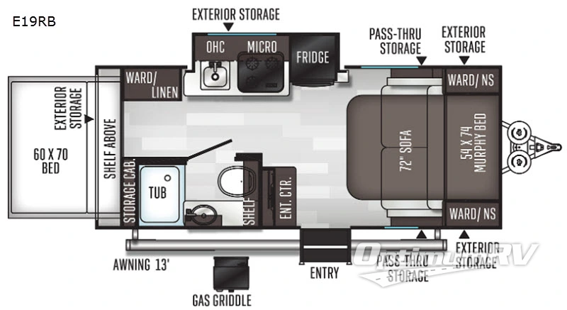 2020 Forest River Flagstaff E-Pro E19RB Floorplan Photo