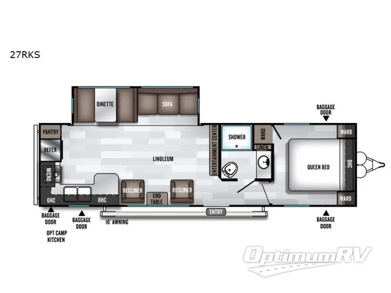 2019 Forest River Salem 27RKS Floorplan Photo