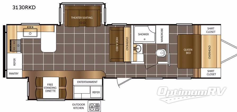 2018 Prime Time Tracer 3130RKD RV Floorplan Photo