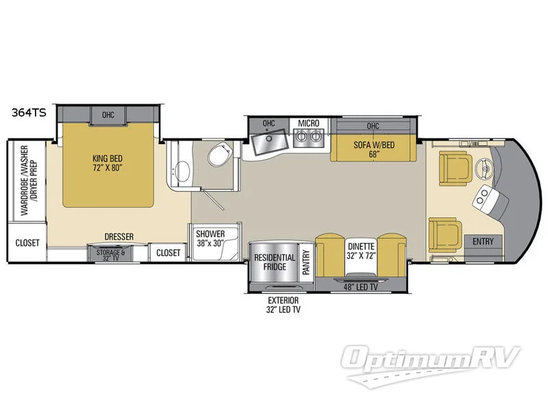 2017 Coachmen Sportscoach Cross Country SRS 364TS Floorplan Photo