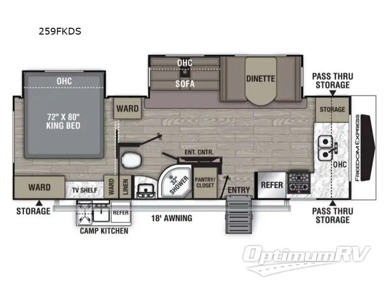 2021 Coachmen Freedom Express Ultra Lite 259FKDS Floorplan Photo