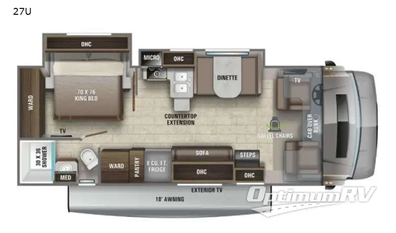 2021 Entegra Odyssey 27U Floorplan Photo