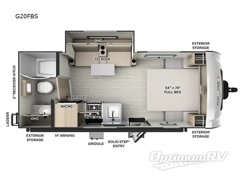 2024 Forest River Rockwood GEO Pro G20FBS Floorplan Photo