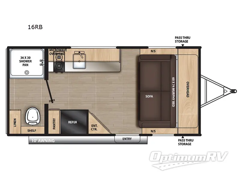 2023 Forest River Aurora 16RB Floorplan Photo