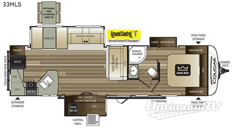 2018 Keystone Cougar Half-Ton Series 33MLS Floorplan Photo