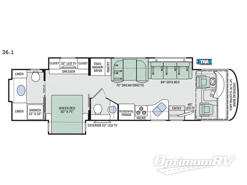 2018 Thor Palazzo 36.1 RV Floorplan Photo