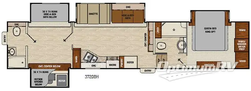 2016 Coachmen Chaparral 372QBH RV Floorplan Photo