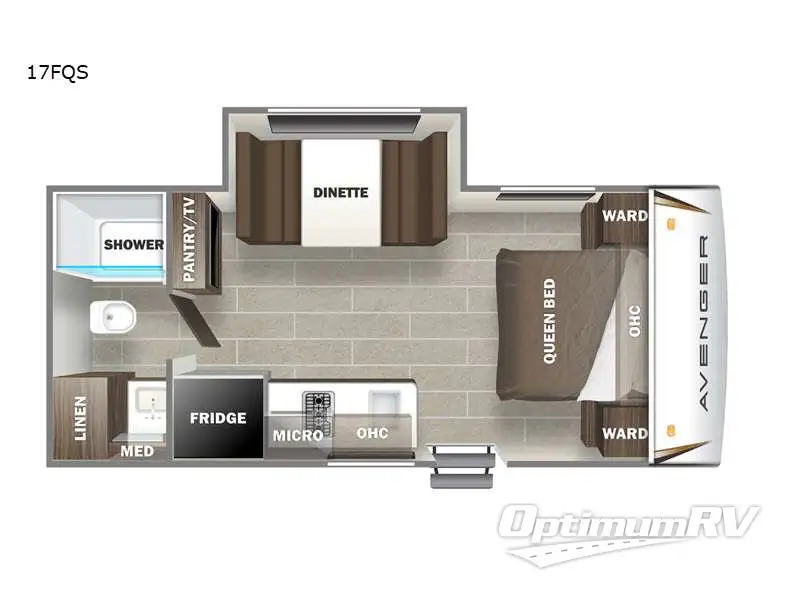 2022 Prime Time Avenger LT 17FQS RV Floorplan Photo